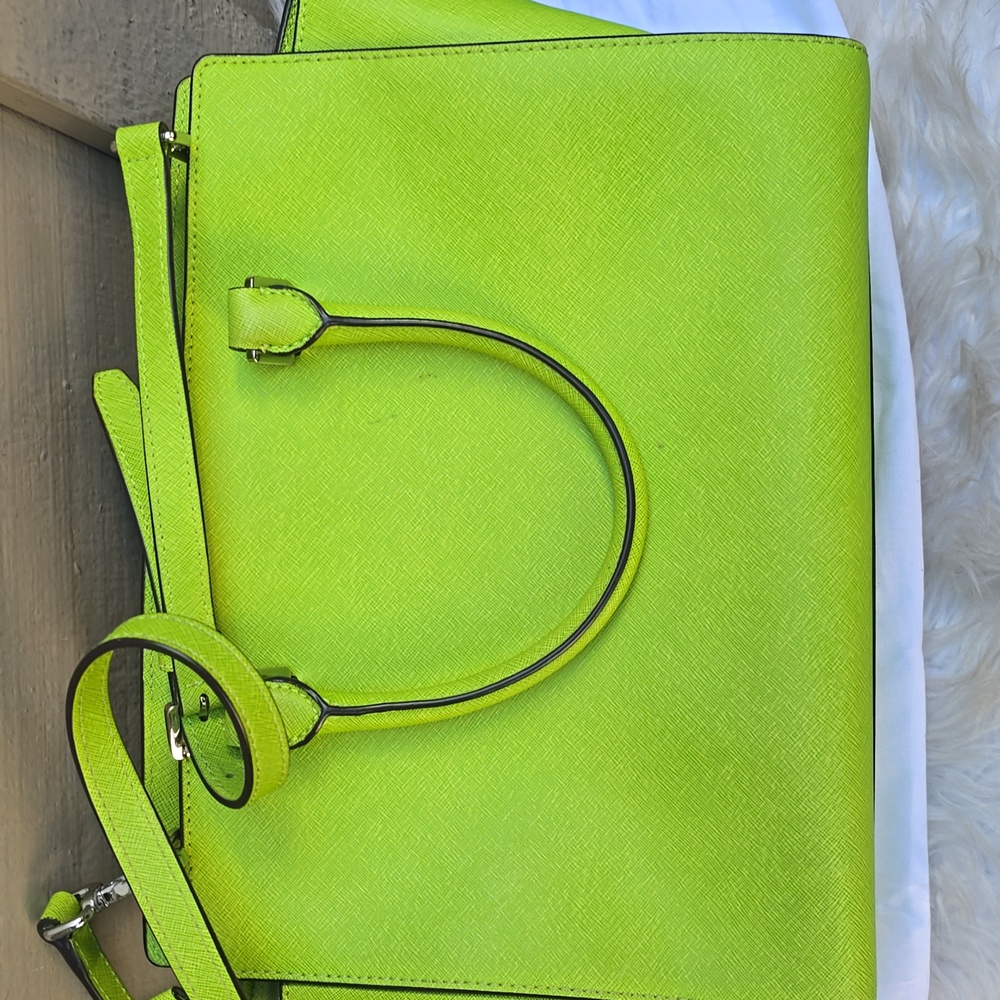 Michael Kors Lime Green Satchel Shoulder Bag - Picture 4 of 13